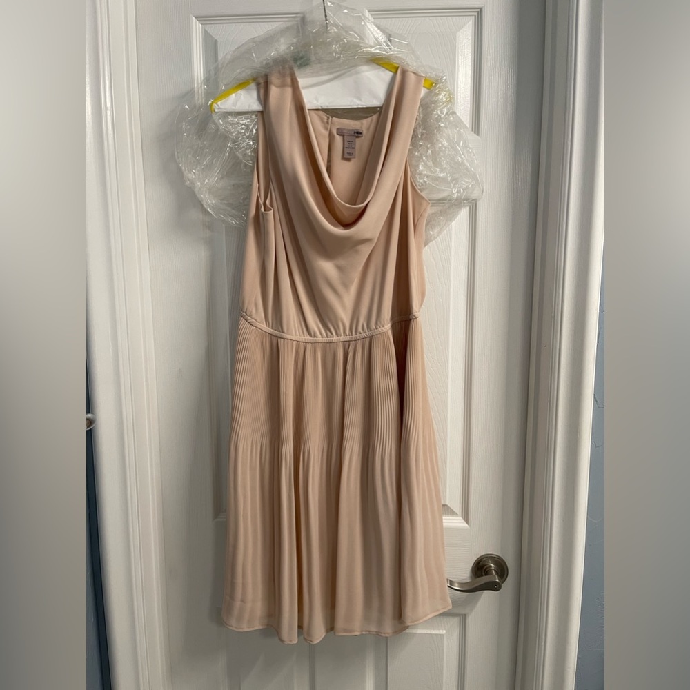 H&M cowl neck pleated pink occasion dress size 12